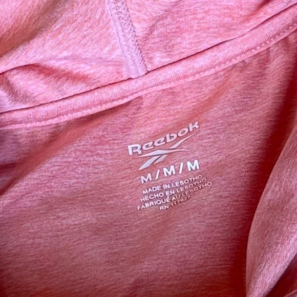 Reebok Womens Lightweight Long Sleeve Hooded Pullover Peachy-Pink Size Medium - Picture 8 of 13